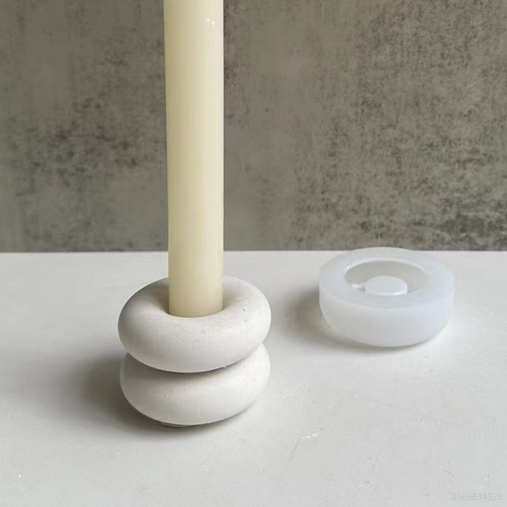 Donut Mold Silicone - Runde Donut Kerzenhalter Silikonform, Harzguss Schmuck