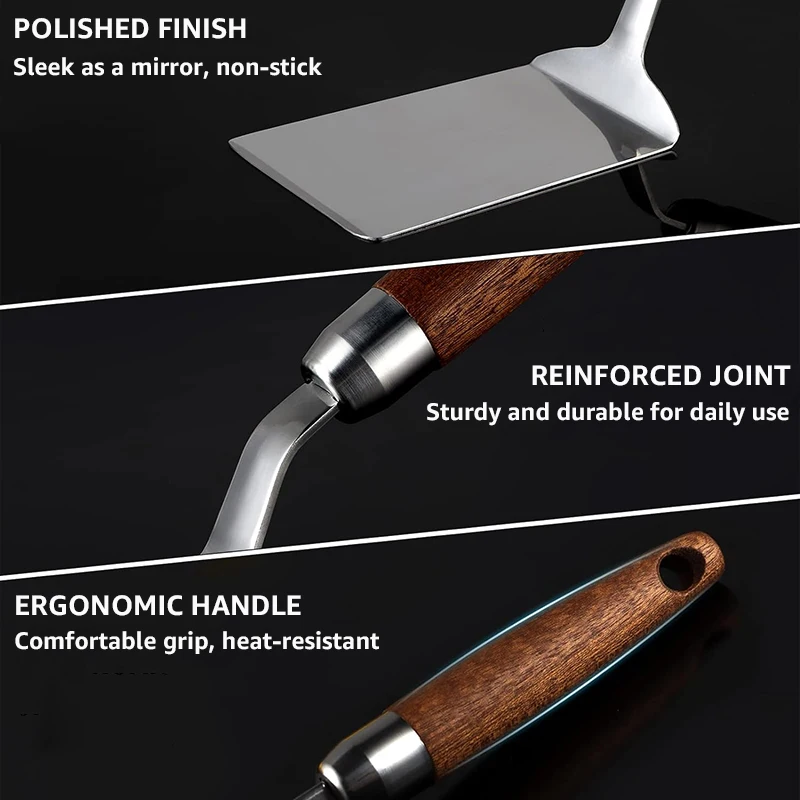 Edelstahlspatel mit Holzgriff, – Okonomiyaki Spatula Bewertung und Preis